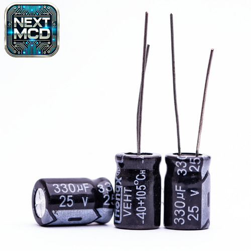 10x 330uf 25v - 25v, radial