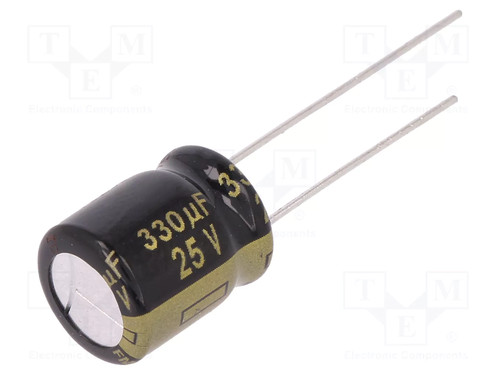 25vdc tht 41mω 330uf - 25vdc,